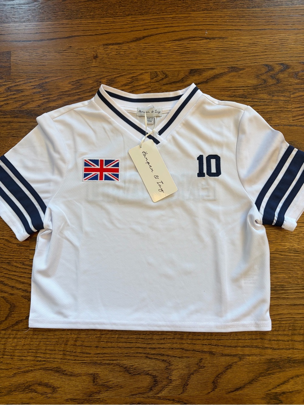 Harper & Ivy Kids White England Soccer Jersey, 10/12, NWT Olympics, World Cup